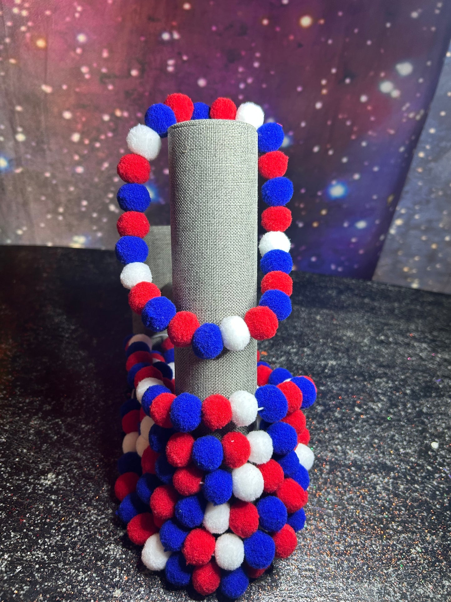 Patriotic Pom Pom collars