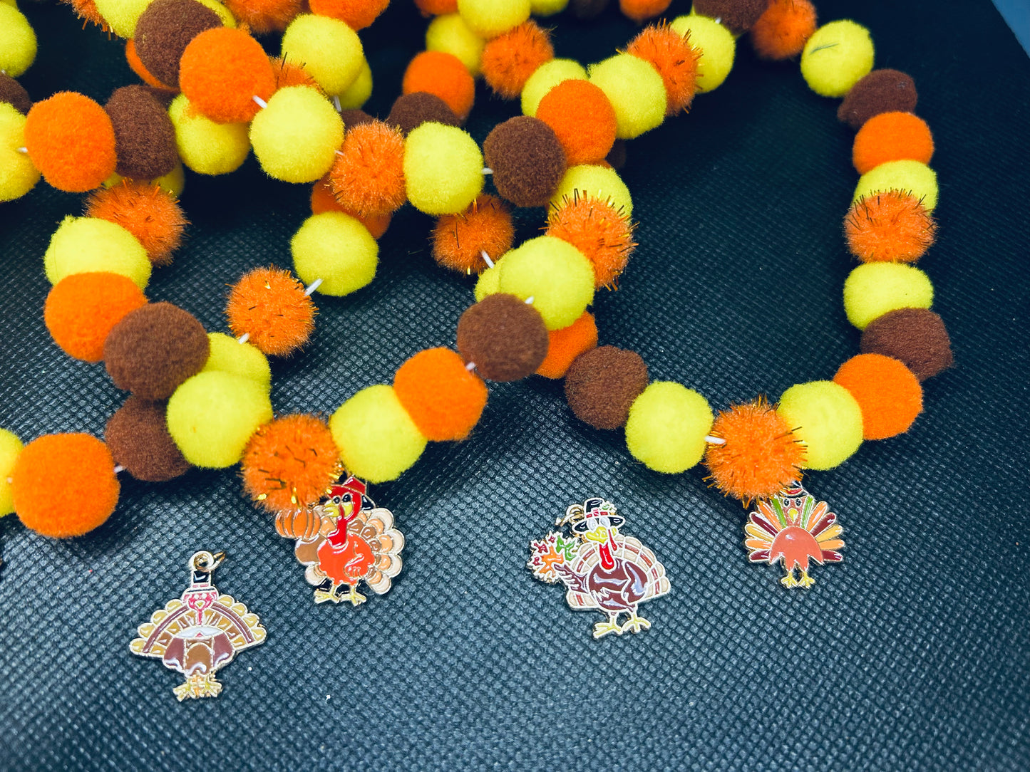 Turkey Pom-Pom Collars