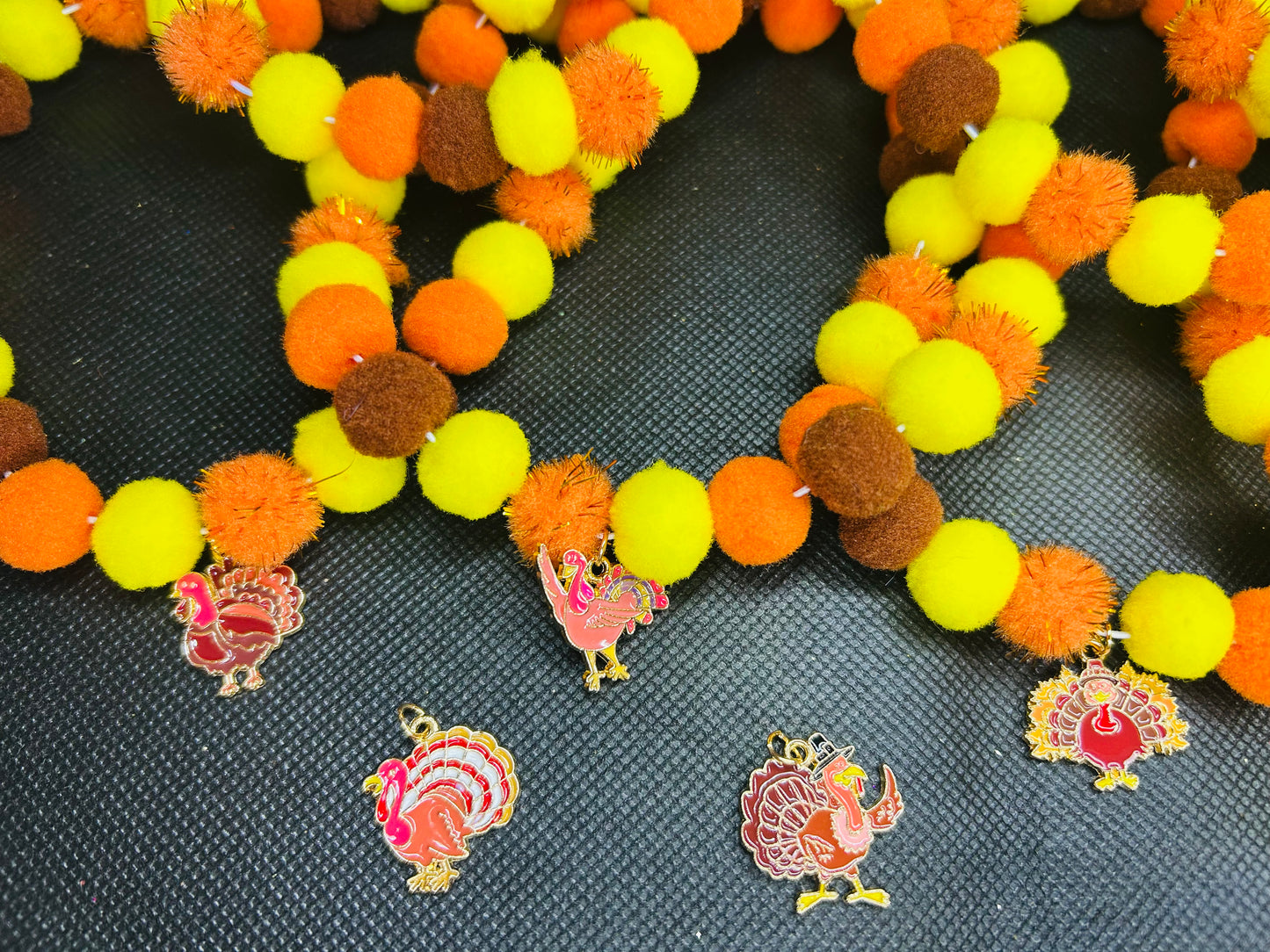 Turkey Pom-Pom Collars