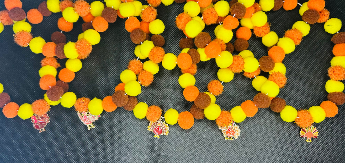 Turkey Pom-Pom Collars