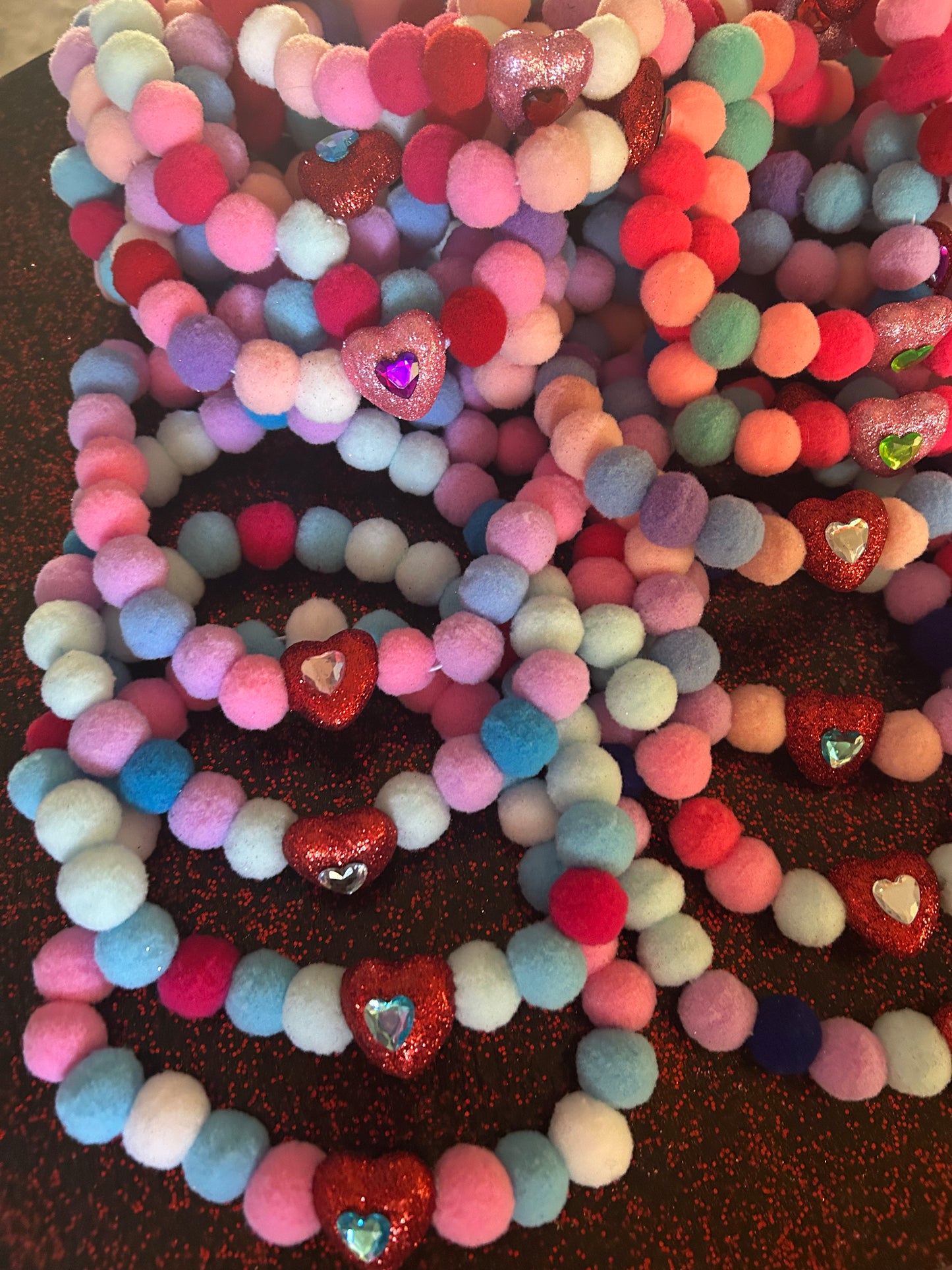 Valentine's Pom-Pom Collars