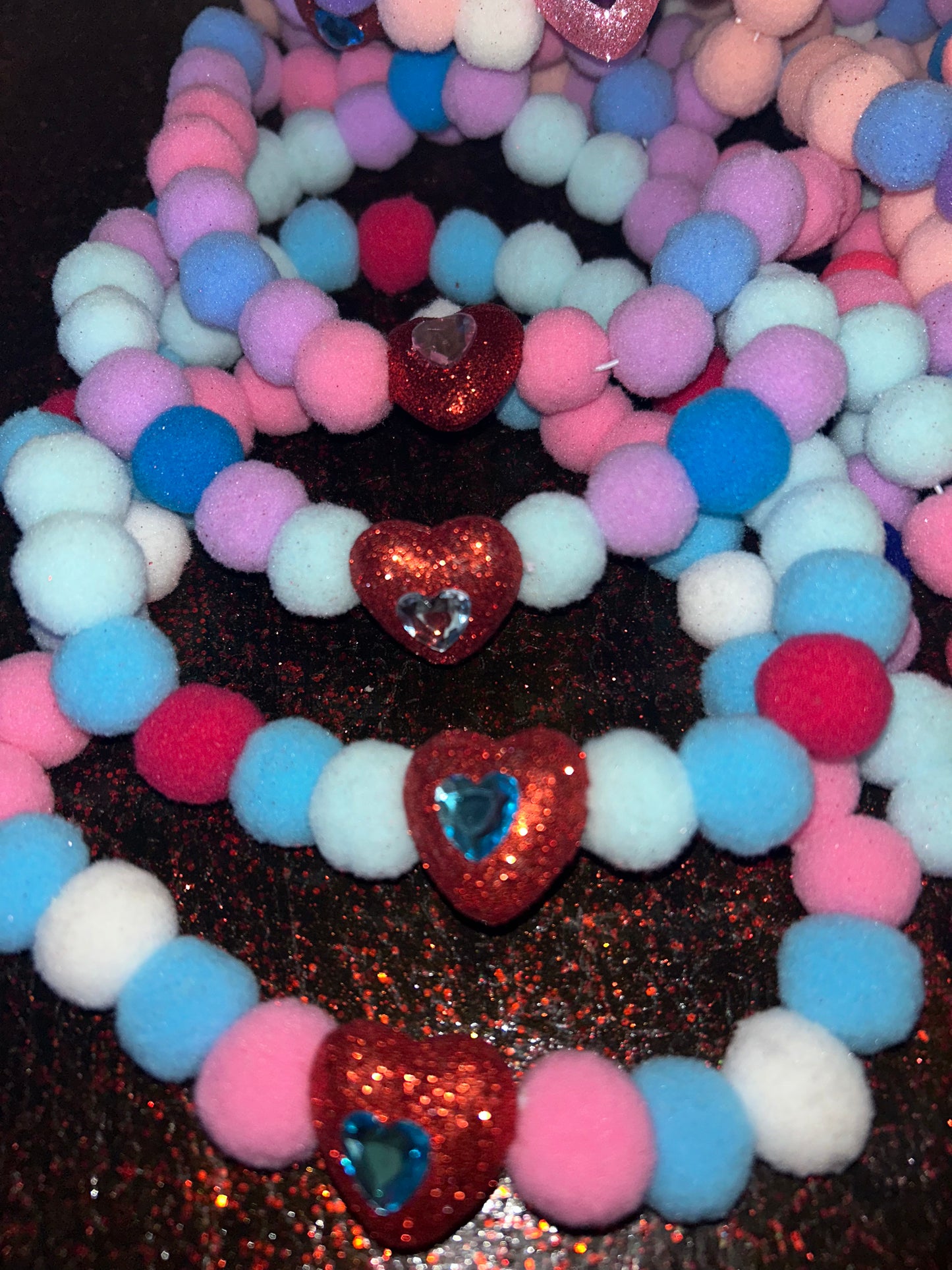 Valentine's Pom-Pom Collars